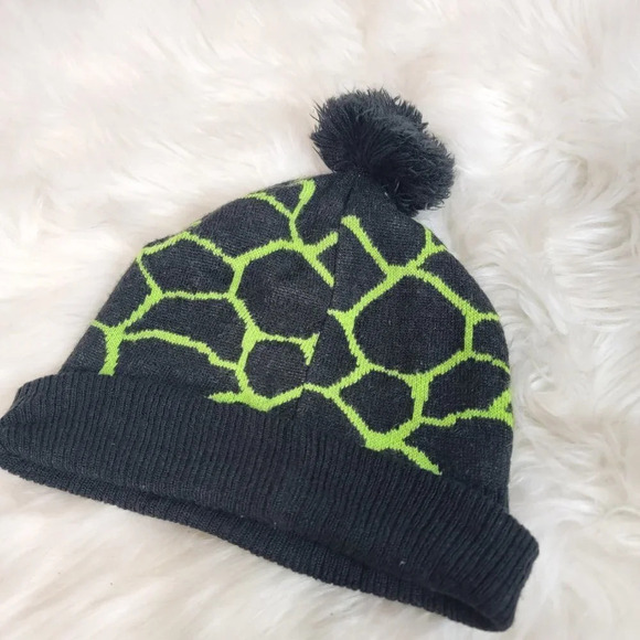 Cowabunga TMNT Ninja Turtles Pattern Patch Winter Hat Beanie Pom Pom Unisex OS - Picture 3 of 4